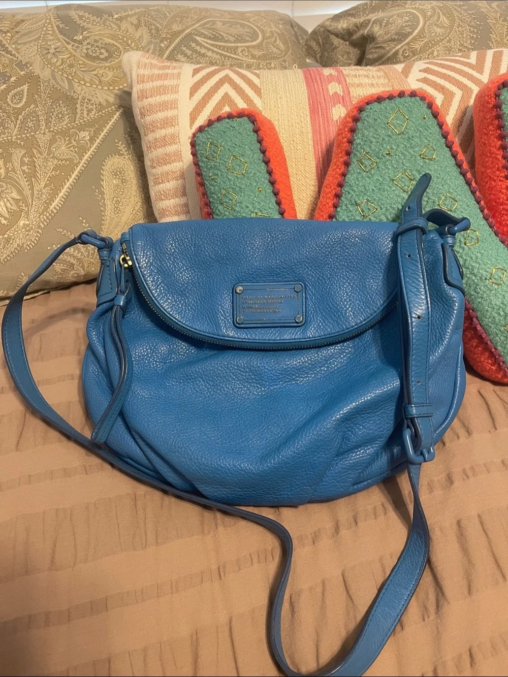 Marc by Marc Jacobs Blue Pebbled Leather Hobo